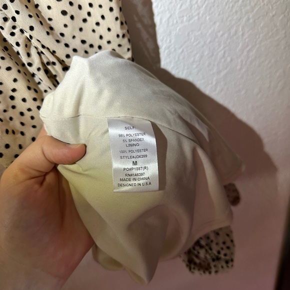 Endless Blu Midi Dress small black polka dots, ruched - Picture 7 of 9